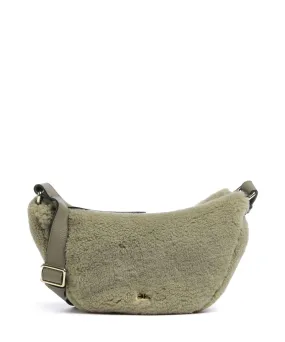  Abro Shearling By My Side Borsa a tracolla pelliccia, pelle di vacchetta grana verde  