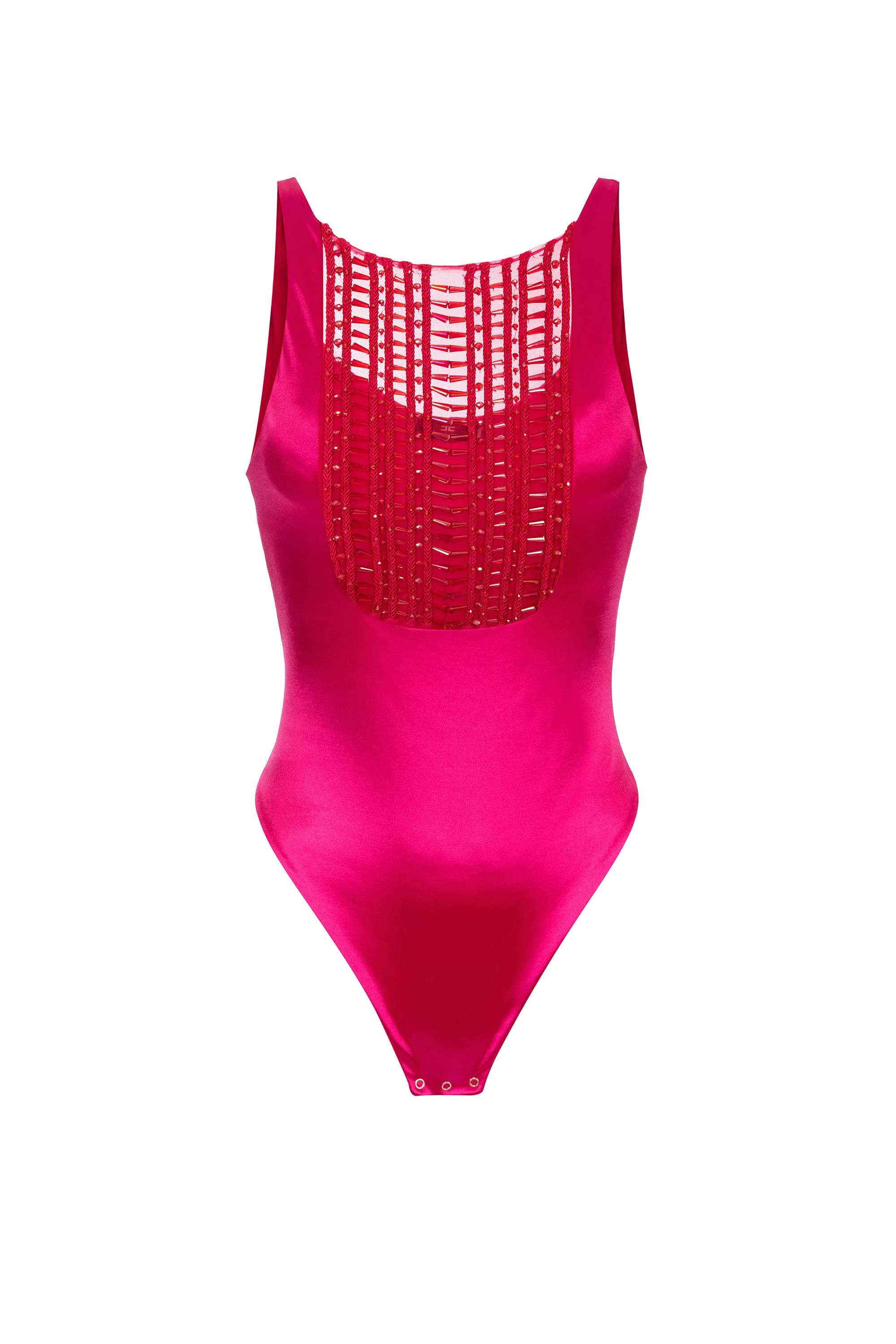 Body con plastron ricamato