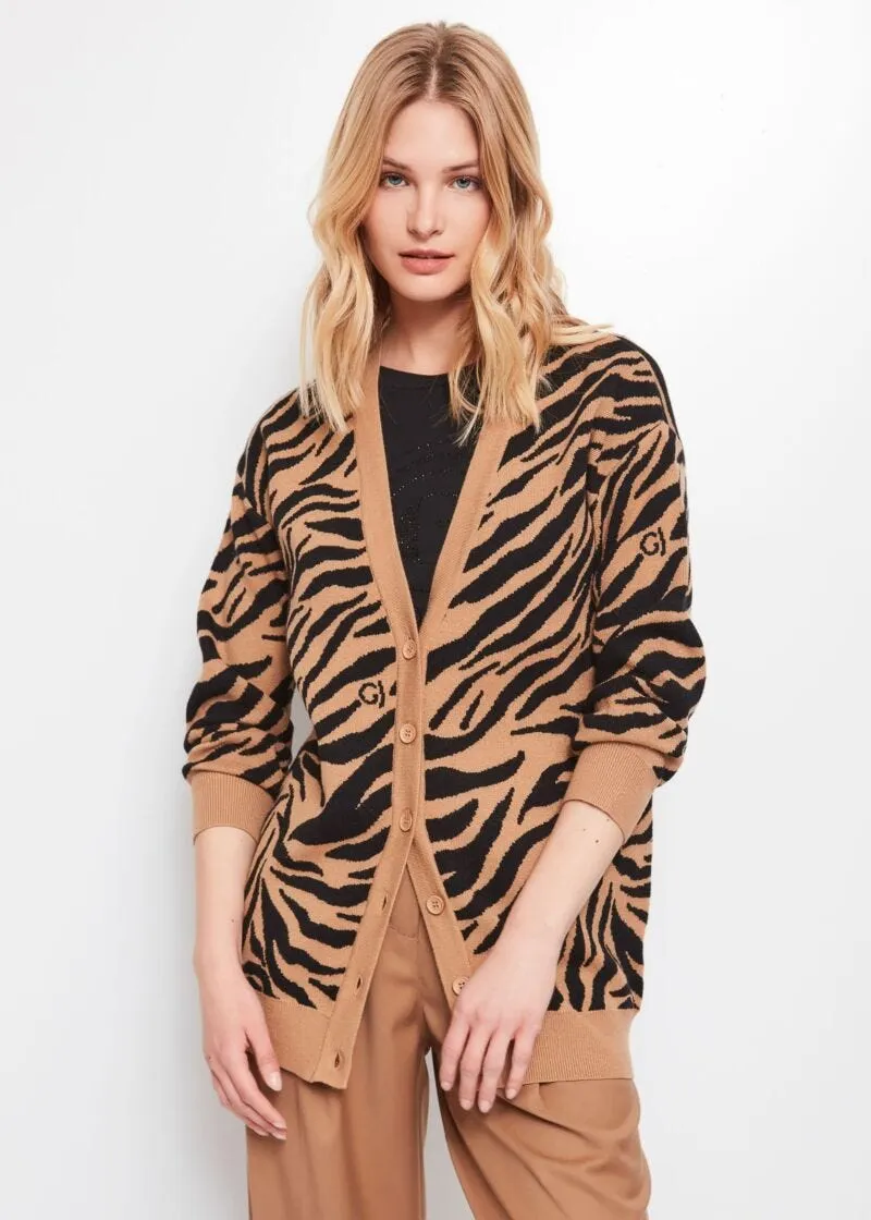Cardigan animalier