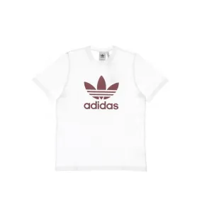 maglietta uomo trefoil tee WHITE/QUIET CRIMSON