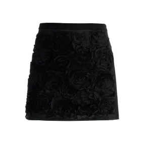 Minigonna con rose tridimensionali 'Ozio'