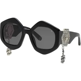 occhiali da sole Philipp Plein neri forma Esagonale