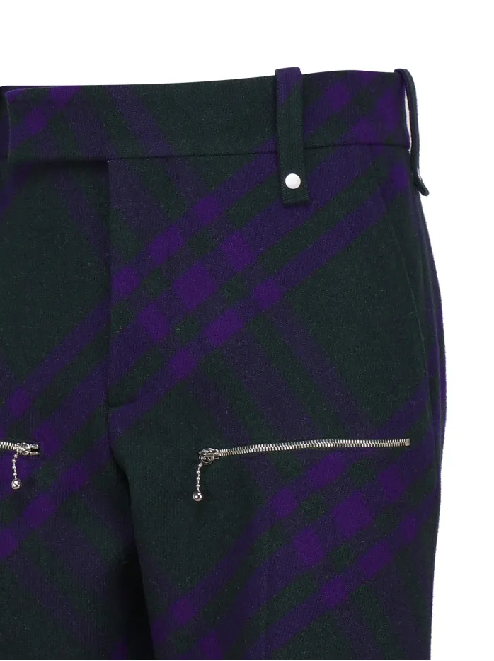 PANTALONI IN LANA CHECK